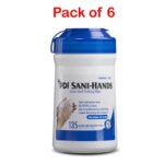 PDI Sani-Hands Instant Hand Sanitizing Wipes - Quick-Drying Moisturizing Formula Kills 99.99% Germs - Ethyl Alcohol with Aloe, Vitamin E - For Outdoor Use - 220 Wipes - Pack of 6