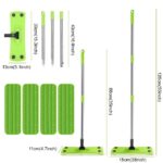 cisilov Microfiber Mops for Hardwood Floor Cleaning, Flat Floor Mop with 4 Washable Pads for Home Kitchen Bathroom, Green - Image 2