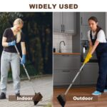 XXXFLOWER 54" Long Handle Heavy Duty Steel Dustpan with Broom and Dustpan (Black, Brown) - Image 3