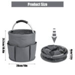 Bocaoying 17L Cleaning Organizer Caddy with Handle, Large Folding Cleaning Basket Bag, Multifunction Collapsible Waterproof Gardening Tool Storage Bag, Caddy Organizer for Cleaning Utensils - Image 2