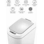 Nine Stars Automatic Bathroom Trash Can, 2-Gallon Plastic, Motion Sensor Hands-Free Soft-Close Lid Garbage Bin, White 2 pack - Image 2