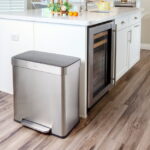 Qualiazero 16 Gallon (60L) Stainless Steel Dual Compartment Step-On Trash Can with Recycling, Soft-Close Lid, Kitchen Garbage & Recycler, Silver - Image 3